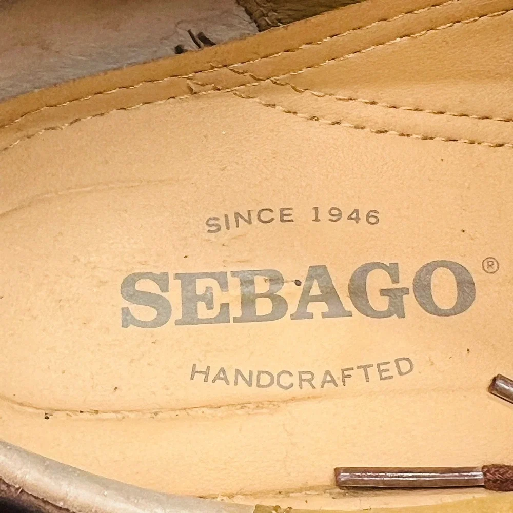 Sebago Shoes Mens 12 Dark Brown Leather Salem Derby Oxford Vibram Handcrafted